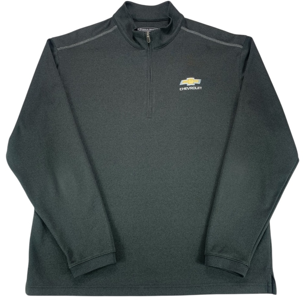 Pebble Beach Men’s Large Black Quarter Zip Performance Pullover Chevrolet